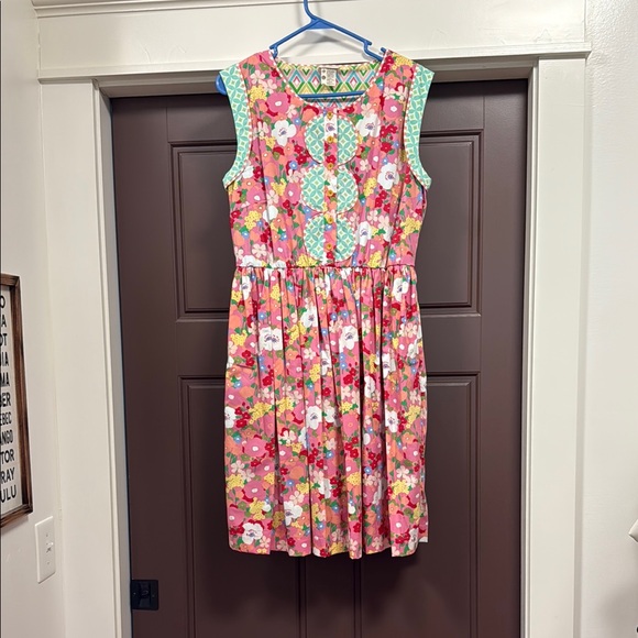 Matilda Jane Floral Women’s Dress with Pink and Green Accents